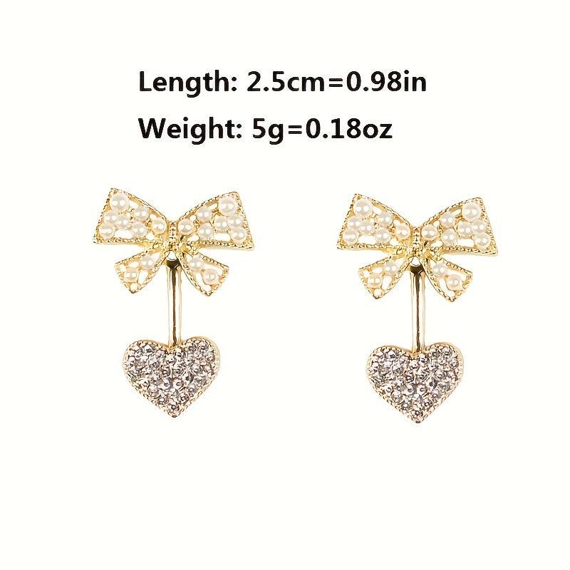 Pearl Bow Love Earrings Compact Light Earrings