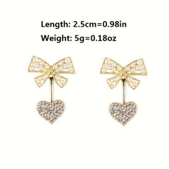 Pearl Bow Love Earrings Compact Light Earrings