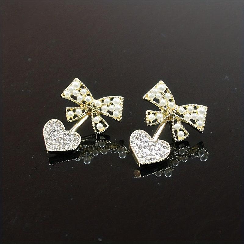 Pearl Bow Love Earrings Compact Light Earrings