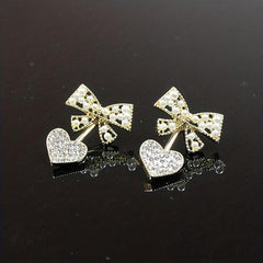 Pearl Bow Love Earrings Compact Light Earrings