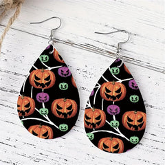 Tear Drop Christmas Tree Earrings Leather Dangle Gift For Friends
