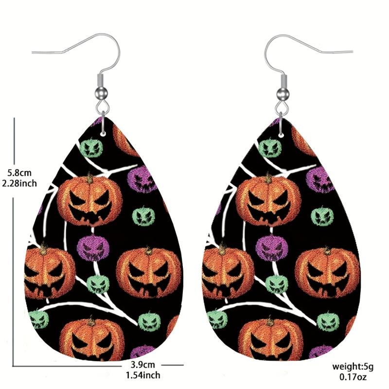 Tear Drop Christmas Tree Earrings Leather Dangle Gift For Friends