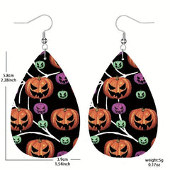 Tear Drop Christmas Tree Earrings Leather Dangle Gift For Friends