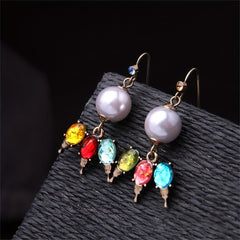 Gemstone Dangling Earrings Cartoon Drop Jewelry Gift For Women Girls