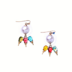 Gemstone Dangling Earrings Cartoon Drop Jewelry Gift For Women Girls
