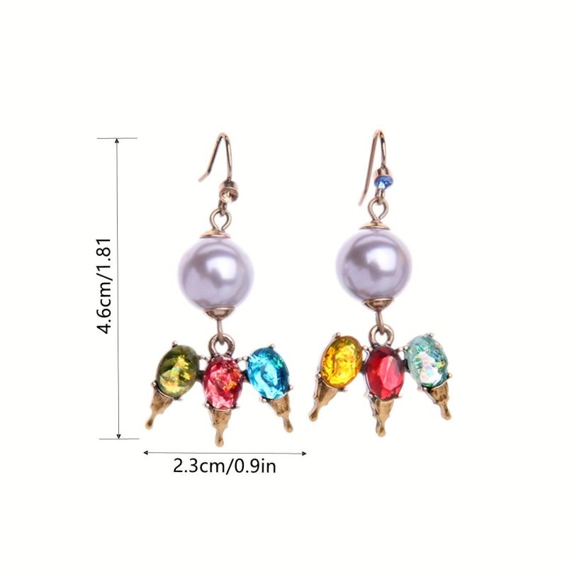 Gemstone Dangling Earrings Cartoon Drop Jewelry Gift For Women Girls