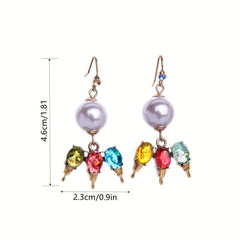 Gemstone Dangling Earrings Cartoon Drop Jewelry Gift For Women Girls