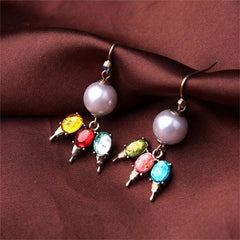 Gemstone Dangling Earrings Cartoon Drop Jewelry Gift For Women Girls