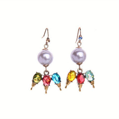 Gemstone Dangling Earrings Cartoon Drop Jewelry Gift For Women Girls