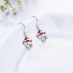 Red Mushroom Tree Bag Bear Earrings For Women Girls Birthday
