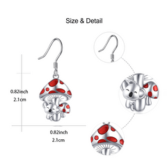 Red Mushroom Tree Bag Bear Earrings For Women Girls Birthday