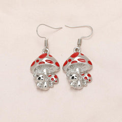 Red Mushroom Tree Bag Bear Earrings For Women Girls Birthday