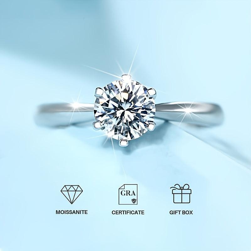 1 2 3 5 10ct Moissanite Ring 925 Sterling Silver Women's Wedding Band