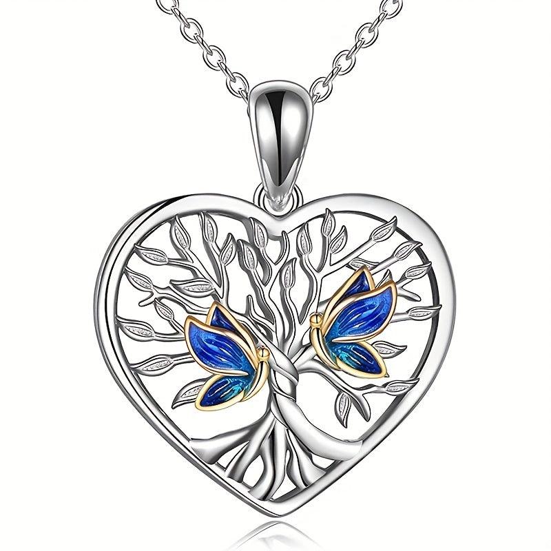 Tree Of Life Necklace Butterfly Pendant Toy Anniversary Christmas Gift