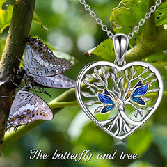 Tree Of Life Necklace Butterfly Pendant Toy Anniversary Christmas Gift