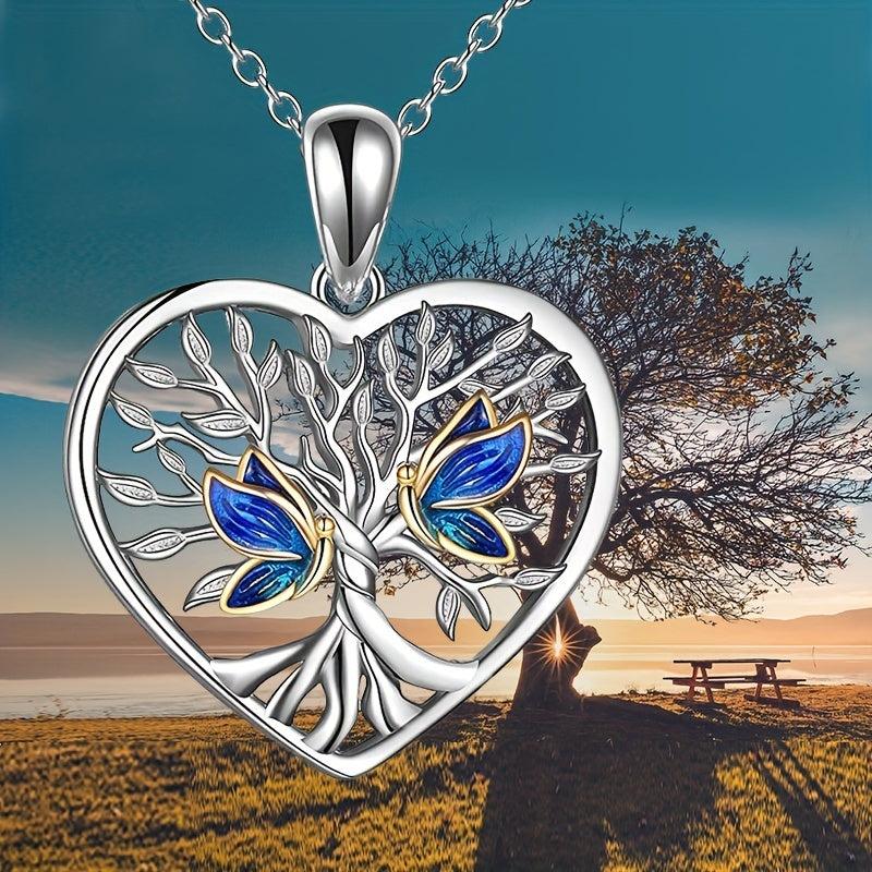 Tree Of Life Necklace Butterfly Pendant Toy Anniversary Christmas Gift