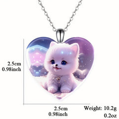 Love Puppy Crystal Pendant Necklace Toy Gift