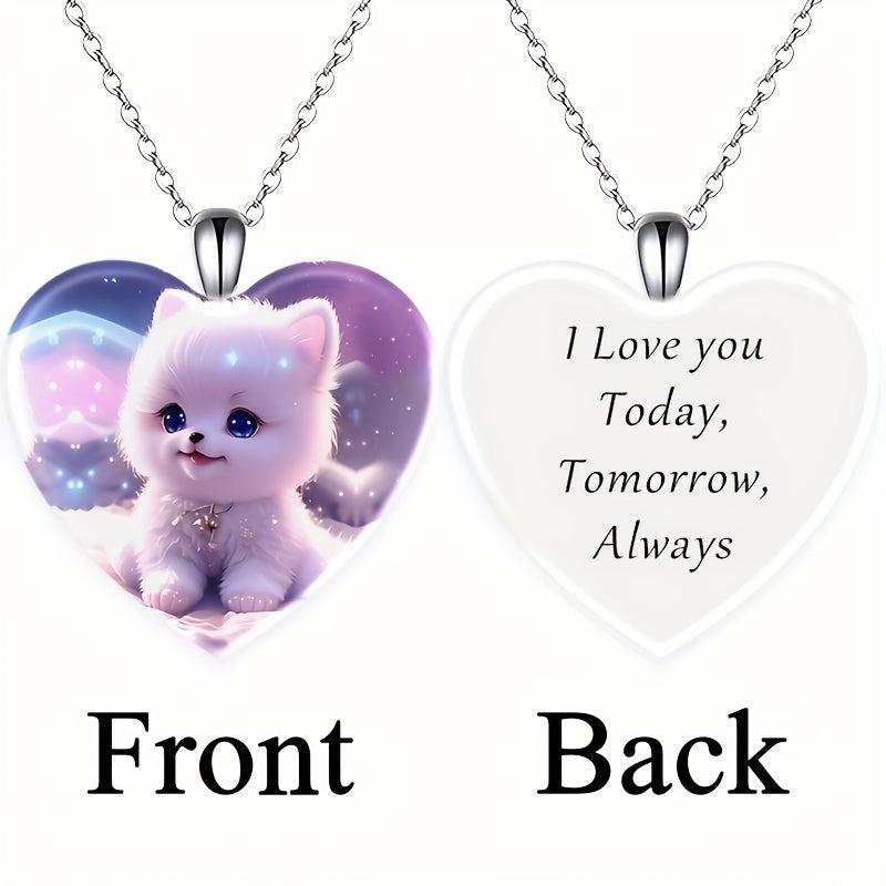 Love Puppy Crystal Pendant Necklace Toy Gift
