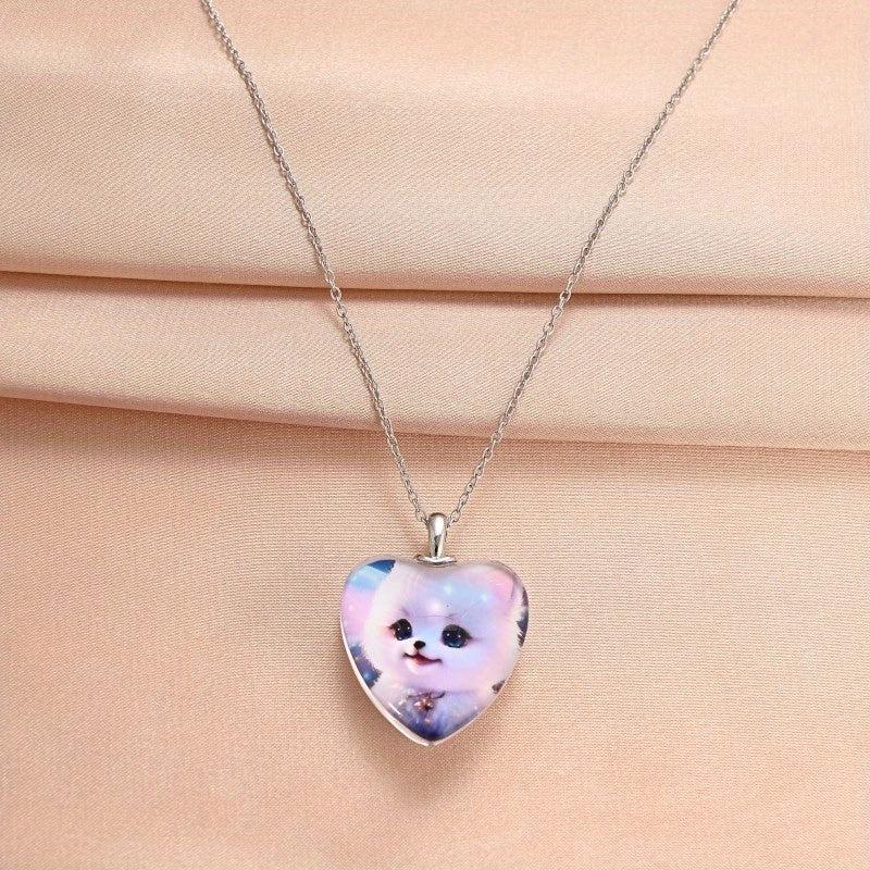 Love Puppy Crystal Pendant Necklace Toy Gift