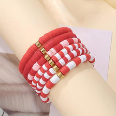 6pcs Set Bohemian Colorful Pottery Bracelet