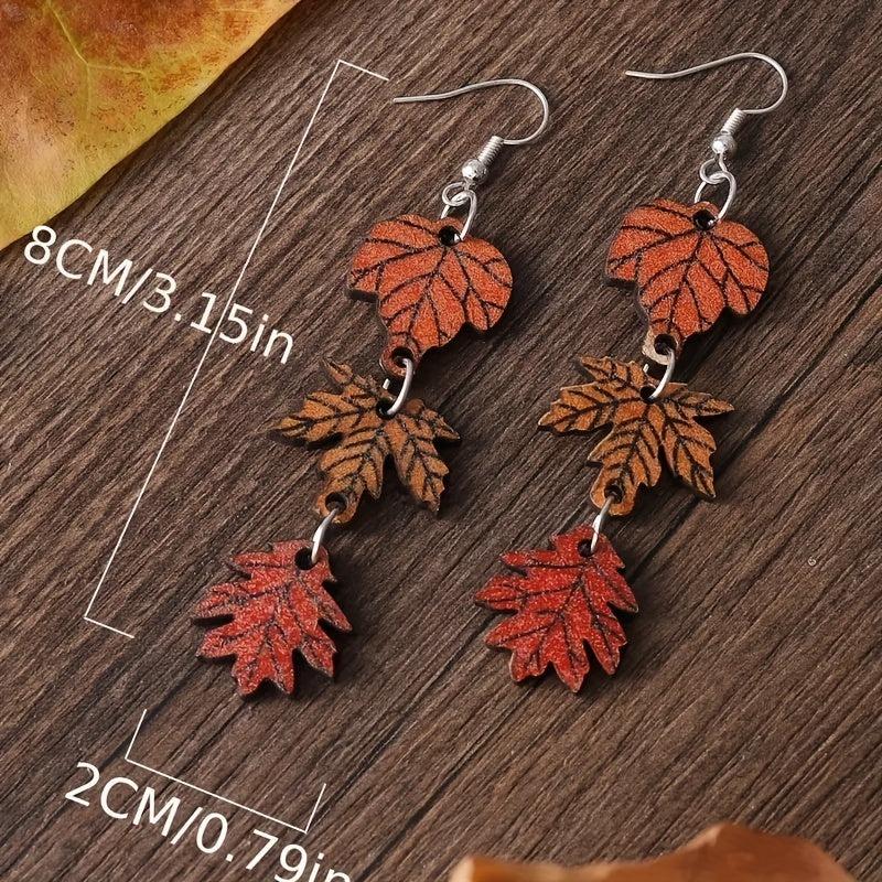 Maple Leaf Tassel Earrings Sweet Halloween Gift
