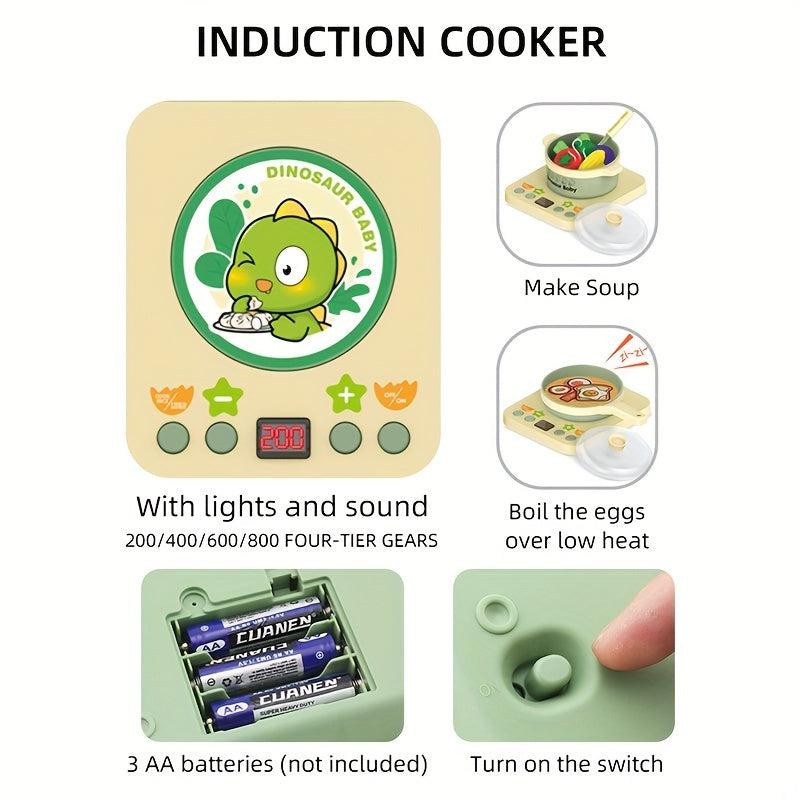 Kids Dino Kitchen Toy Set with Stove