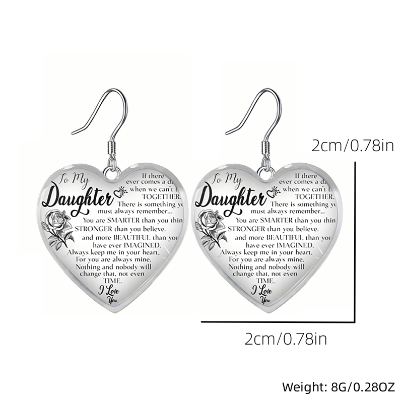 3pcs Rose Pattern Glass Pendant Necklace Earrings Set