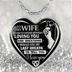 Heart Glass Pendant Earrings Necklace Set for Wife