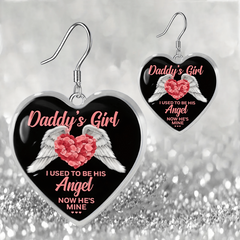 Pink Gemstones Heart Glass Pendant Necklace Set