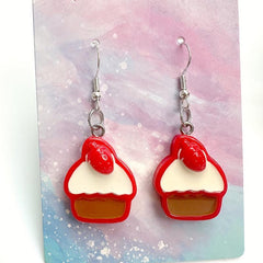 Rabbit Cream Cake Earrings Cartoon Dangling Stud - Gift For Women Girls