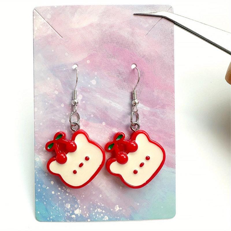 Rabbit Cream Cake Earrings Cartoon Dangling Stud - Gift For Women Girls