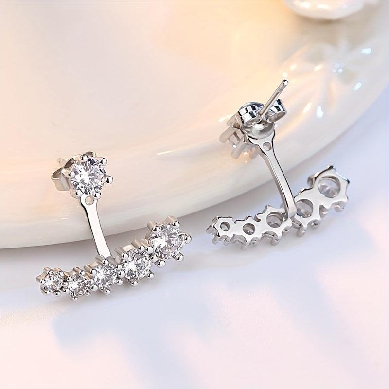 Elegant Silver Moissanite Earrings
