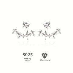 Elegant Silver Moissanite Earrings