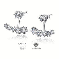 Elegant Silver Moissanite Earrings