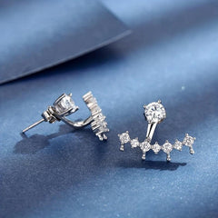 Elegant Silver Moissanite Earrings