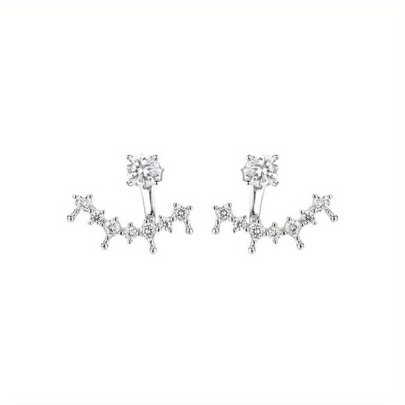 Elegant Silver Moissanite Earrings