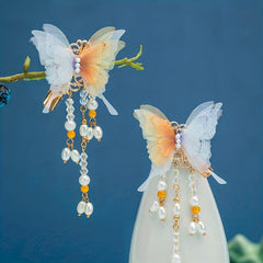 Vintage Chinese Style Hair Clips Tassel Butterfly Pair Clip