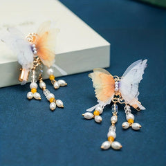Vintage Chinese Style Hair Clips Tassel Butterfly Pair Clip