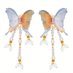 Vintage Chinese Style Hair Clips Tassel Butterfly Pair Clip