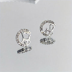 Sparkling Deer Starry River Crown Earrings