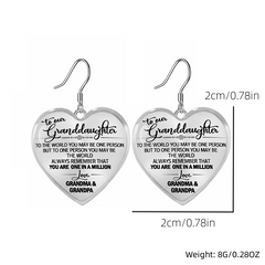 Heart Shaped Glass Pendant Earrings Necklace Set for Girls