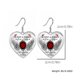 Roses & Wings Heart Glass Pendant Set Graduation Gift Jewelry