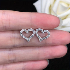 Heart Moissanite Necklace & Earrings Set S925 Sterling Silver