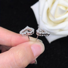 Heart Moissanite Necklace & Earrings Set S925 Sterling Silver