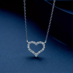 Heart Moissanite Necklace & Earrings Set S925 Sterling Silver