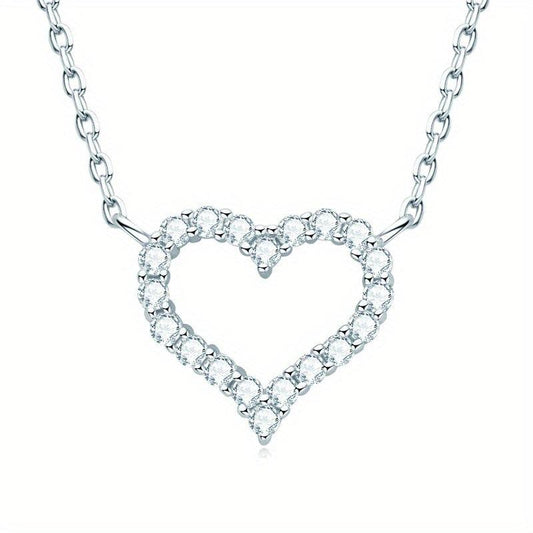 Heart Moissanite Necklace & Earrings Set S925 Sterling Silver