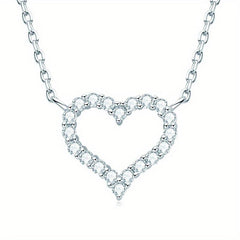 Heart Moissanite Necklace & Earrings Set S925 Sterling Silver