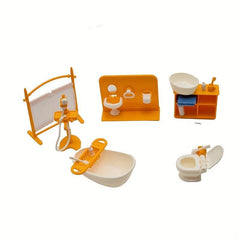 Furnished Doll House Furniture Set for Kitchen Living Room Bathroom Bedroom