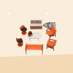 Furnished Doll House Furniture Set for Kitchen Living Room Bathroom Bedroom