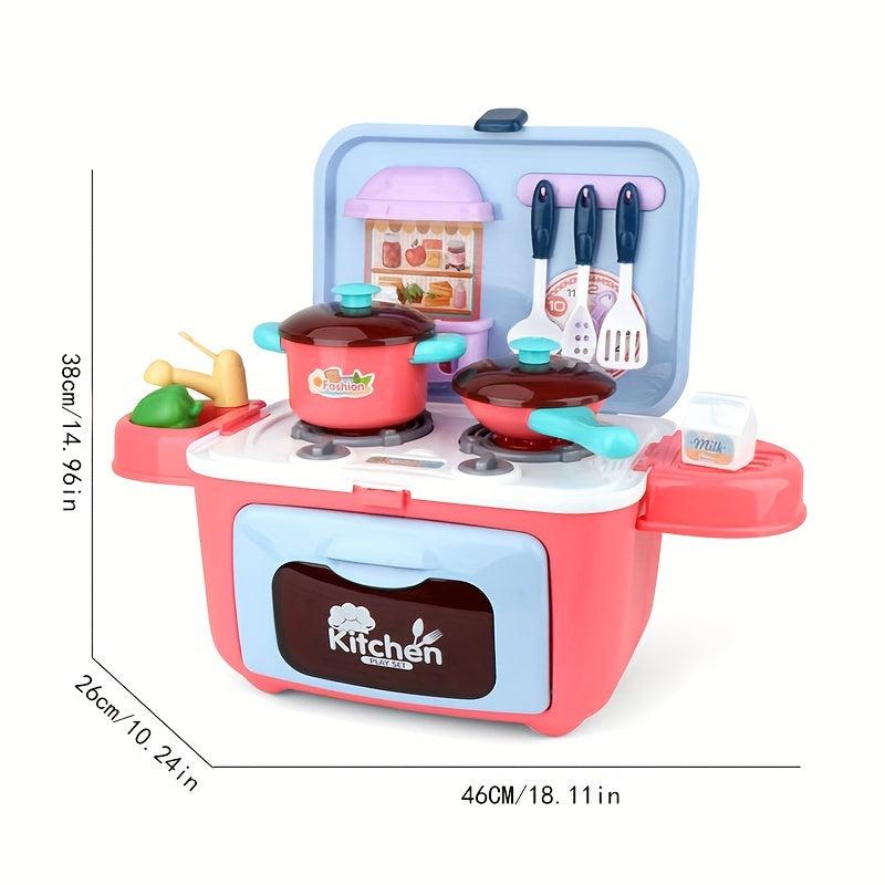 26pcs Kitchen Pretend Play Set for Boys and Girls with Lights & Sound